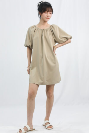 a line puff sleeve mini dress