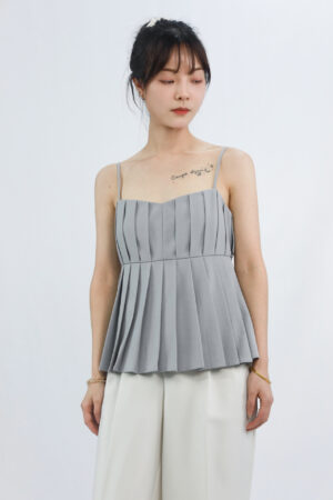 light grey pleated cami top
