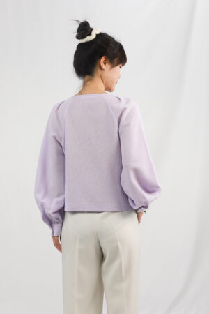 lilac textured button up blouse