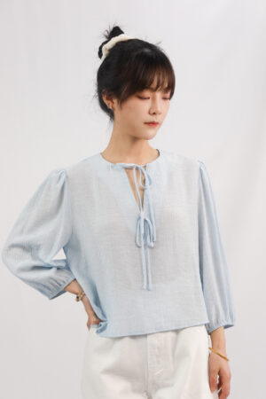 tie up v neck daily versatile top