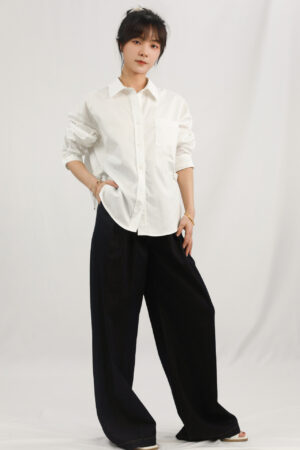 square neck loose long sleeved top