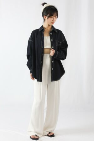 casual commute ready dark denim jacket