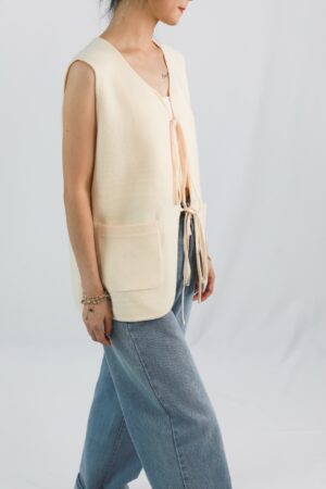 v neck lace up cardigan top