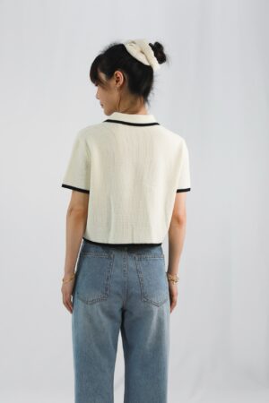 collar contrasting woolen top