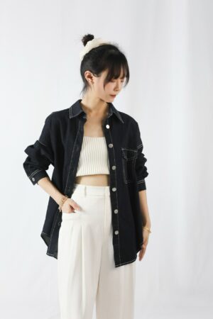 casual commute ready dark denim jacket